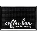 New Mungo Kaffee-Bar-Matte – Kaffee-Bar-Zubehör für Kaffee-Station, Kaffee-Bar-Dekor, Kaffee-Dekor – Love Is Brewing Kaffeemaschine Matte für Arbeitsplatten – Gummimatte – 45,7 x 30,5 cm