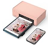 Fotodrucker Smartphone, Liene 10X15 WiFi Sofortbilddrucker für PC/iPhone/Android, Tintenpatronen und 20 Fotopapiers Enthalten, Farbsublimationsdruck, Mobiler Drucker für den Heimgebrauch (Rosa)