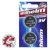 2 x CR2430 WILHELM Lithium Knopfzelle 3V 270mAh ø24,3x3,0mm Batterie DL 2430