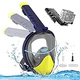 SECOOL Schnorchelmaske Vollmaske Tauchmaske Vollgesichtsmaske Tauchermaske für Kinder und Erwachsene-Snorkel Mask Full face mit Rundumsicht, Anti-Fog Anti-Leck, Kompatibel mit der Kamera