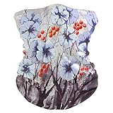 JUMBEAR Nature Floral Protective Face Mask Neck Gaiter Multifunktionstuch Bandana Balaclavas Atmungsaktiv Magic Scarf Headwear Stirnband für Ootdoor Sport Staub Wind Sonne UV-Schutz für Männer Frauen