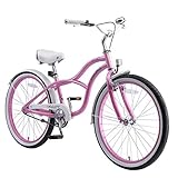 BIKESTAR Kinderfahrrad für Mädchen ab 6-7 Jahre | 20 Zoll Kinderrad Cruiser | Fahrrad für Kinder Pink | Risikofrei Testen