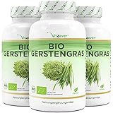 Bio Gerstengras - 1095 Kapseln - Hochdosiert mit 1500mg je Tagesportion - Laborgeprüft & zertifizierte Bio Qualität - Ohne unerwünschte Zusätze - Vegan - (3x365=1095)