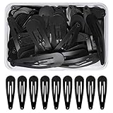 NATUCE 50 Stück Haarspangen Schwarz, 5CM Haarspangen Mädchen, Haarclips Werden, Kinder Haarklammern, Haar Clips Metall, Haarschmuck Hairclips, Haarspange für Mädchen, Kinder und Damen