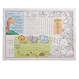 The Placemats Papier-Tischsets Kids Zoo - Einweg Farbe Tischsets Ideal für Partys 25,4 x 35,6 cm (Kids Zoo) 50ct