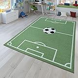 TT Home Kinder-Teppich, Spiel-Teppich Für Kinderzimmer Mit Fußball-Design, In Grün, Größe:300x400 cm