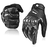 Motorradhandschuhe Atmungsaktive Motorradhandschuhe Leder Vollfinger Knöchelschutzpolster Touchscreen