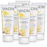 VANDINI Vitality Pflege Duschgel Damen mit Vanilleblüte & Macadamiaöl - Duschgel für trockene bis anspruchsvolle Haut - veganes Duschgel für Frauen ohne Silikone & Parabene (6x 200 ml)