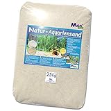 MGS SHOP Aquariensand & - Kies Bodengrund Aquarium Naturquarz Körnung & Farbe wählbar (25kg Natur Beige 1-2 mm)