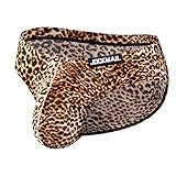 TIMELYE Slip für Herren Sexy Leopard Drucken Brief Unterhose Männer Niedrige Taille Schweißabsorbierend Slips Unterwäsche Erotik Thong Stretcken Unterhosen Sportunterwäsche Herrenunterwäsche