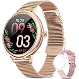 LIEBIG Smartwatch Damen,Fitness Tracker mit Schrittzähler IP67 Wasserdicht Sportuhr mit Weibliches Zyklusmanagement Pulsuhr Blutdruckmessgerät Schlafmonitor Damen Armbanduhr für Android iOS(Golden)