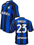 L.C. SPORT SRL Offizielles Nicolò Barella-Trikot, Schwarz, Hellblau, Größe 23, 1. Trikot, autorisierte Nachbildung 2022-2023, Größen für Kinder und Erwachsene.