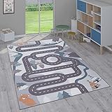 Paco Home Kinderteppich Teppich Kinderzimmer Spielteppich Junge Mädchen Modern rutschfest, Grösse:140x200 cm, Farbe:Creme