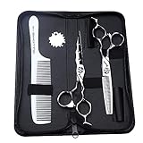 SHARONDS professionelle Friseurschere 6 Zoll Haarschneideschere 440C Salonschere Friseur Effilierschere Set 30-35% Ausdünnungsrate