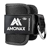 Amonax fußschlaufe kabelzug (1 Stück), fußmanschetten kabelzug für Fitness fußgewicht und fußmanschetten Gewicht Training am kabelzug, fussschlaufen Fitness, kabelzug fußschlaufe (Schwarz)