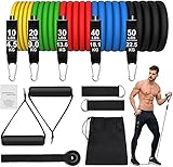 JATEKA Resistance Bands Fitnessbänder Set Widerstandsbänder krafttraining Expander Tubes-5X Widerstandsband Set mit Expander,Türanker, Griffe,Fußschlaufen,Tragebeutel für Muskelaufbau Männer Frauen