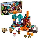 LEGO 21168 Minecraft Der Wirrwald Spielset mit Huntress, Hoglin und 2 Piglins, Spielzeug ab 8 Jahren