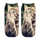 YANFJHV Casual Work Business Socken 3D Cute Cat Printing Medium Sportsocken Stink Socken