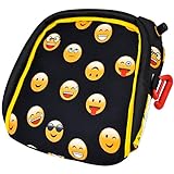 BubbleBum Aufblasbare Auto-Sitzerhöhung - Schmale | Tragbare | Faltbare | Reisesitzerhöhung ohne Rückenlehne - Komfortabel, Kompakt und Bequem - Perfekt für Urlaube und Fahrgemeinschaften - Emoji