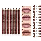 12 Farben Professionelle Lipliner Eyeliner Eyebrow Liner Wasserdichte Lip Liner Lippenstift Lippenkonturenstift Augenbrauen Liner mit Deckel