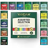 VAHDAM, Beste Tee-Sortimente (15 Geschmacksrichtungen, 1 Teebeutel) 100% Natural- Schwarzer Tee, Grüner Tee, Oolong-Tee, Chai-Tee, Kräutertee | Tee-Varietätspackung, Tee Geschenk