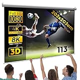 Jago® Beamerleinwand - mit/ohne Stativ (152x152cm / 178x178cm / 203x152cm / 203x203cm), Format 1:1, 4:3, 16:9, HD 4K 3D - Rolloleinwand, Projektionsleinwand, Heimkino, Kinoleinwand (203x203cm (113'))