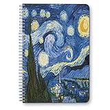 Starry Night – A5 rundes Spiralnotizbuch – liniertes Notizbuch – liniertes Tagebuch – 14,8 x 21 cm Hardcover Bücher – College liniert Spiralheft / Tagebuch – grobe Entwurf Mini-Spiralblock