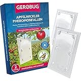 Gerobug® Apfelwickler Pheromonfalle Bio 2 Stück - Apfelmadenfalle - Vogelfreundliches Produktdesign inkl. 2 Bindedrähte - Obstmadenfalle mit Pheromonlockstoff, Apfelwickler bekämpfen