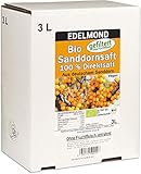 Edelmond® Bio Sanddornsaft ohne Fruchtfleisch ✓ Box 3 liter ✓ Direkt gepresst ✓ Ökologischer Anbau ✓ Fruchtmuttersaft aus erster Pressung ✓