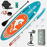 FunWater Inflatable Stand Up Paddle Board 320 * 84cm SUP Board Complete Accessories Adjustable Paddleboard, Pump, ISUP Travel Backpack, Phone wasserdichte Bag, Finne, Kajak-Sitz, Paddling Surfboard