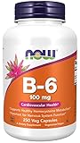 Now Foods Vitamin B6 (Pyridoxin), 100mg, 250 vegane Kapseln, Laborgeprüft, Glutenfrei, Sojafrei, Vegetarisch, ohne Gentechnik