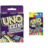 Mattel Games GDR44 - UNO Flip Kartenspiel, deutsche Sprachversion, ab 7 Jahren & HHL33 - UNO All Wild Kartenspiel mit 112 Karten, Kinderspiel, Familienspiel und Gesellschaftsspiel, ab 7 Jahren