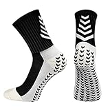 BTNEEU 2 Paar Rutschfeste Fußballsocken Herren Basketballsocken Anti Rutsch Sportsocken Atmungsaktive Athletic Socken Laufsocken Grip Fußballsocken Wandersocken für Damen (Schwarz)