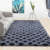 Teppich Wohnzimmer Flauschig Kinderzimmer Teppich Schlafzimmer Hochflor Teppiche Wohnzimmer Langflor Rug Modern Design Pflegeleicht für Wohnzimmer küche Esszimmer(Schwarze Laterne(8),120x200cm)