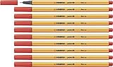 Fineliner - STABILO point 88 - 10er Pack - rot