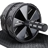 Amonax Bauchroller, bauchtrainer ab roller, bauchmuskeltrainer ab wheel set, mit Rutschfester, inkl. gut gepolsterter Kniematte/Knieauflage, für Männer und Frauen, Bauchmuskeltraining