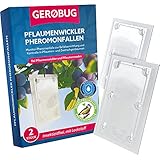 Gerobug® Pflaumenwicklerfalle Pheromonfalle Bio 2 Stk. - Vogelfreundliches Produktdesign inkl. 2 inkl. Bindedrähte - Pflaumenmadenfalle mit Lockstoff