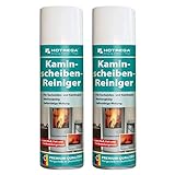 HOTREGA Kaminscheiben Reiniger 300ml Set mühelos Ruß vom Kaminglas entfernen Kachelofen Scheibe reinigen, Mengen:2