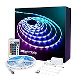 LED Strip 5m, RGB Farbwechsel Lichtleiste mit Fernbedienung, Mehrfarbige Spezielle Dekorative RGB Beleuchtung für Schlafzimmer, Wand, Heimdekoration