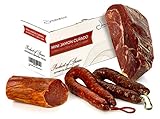 Serrano Schinken gereift ohne Knochen 1 Kg & Lomo (Lende) Duroc Natural 250 gr + Chorizo Paprikawurst 200 gr+ Salchichón Serrano Dauerwurst Extra 200 gr - Spanischer Schinken Jamonprive