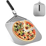 UIHOL Pizzaschieber für Pizzastein, Pizzaschaufel für den Grill Oder Ofe mit Praktischen Einklapp-Griff, Stabileres Profi Heimgebrauch Pizza Schaufel zum Einfachen Verstauen für Große Pizza