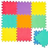 LittleTom 10 Teile Spielmatte Baby ab Null - 30x30 Schaumstoff Puzzlematte Kinder Isomatte Baby Spielteppich Outdoor - Puzzle Teppich Matte Baby Krabbelmatte Abwaschbar Bodenschutzmatte Kinderzimmer