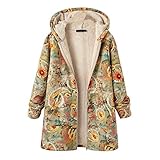 AZOM Herbstmantel Damen Komfortable Retro Einfach Kapuzenjacke Mit Zipper Langarm Kapuzen Indoor Mantel Damen Winter