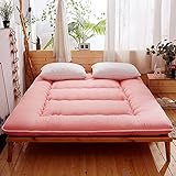 CHIMNE Japaner -Boden -Kissenmatratzen im japanischen Stil können das wilde Camp -Pad, Tatami -Roll -Up -Camping -Matratze, tragbarer Bodenbettboden -Boden -Lounge -Stuhl falten können,Rosa,180*200cm