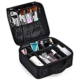 Kosmetiktasche Portable Reise Make Up Tasche,Professionelle Makeup Organizer Tasche Schmink Aufbewahrung Kosmetische Box Wasserdicht Artist Schminktasche Make-up Train Case mit Einstellbaren Teiler