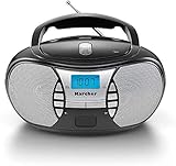 KARCHER RR 5025-B tragbares CD-Radio I CD-Player mit Netz-und Batteriebetrieb I UKW-Radio mit AUX-Anschluss & Kopfhöreranschluss I schwarz