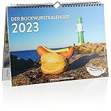 Wunsch erfüller - Der Bockwurstkalender 2023 - witziger Wandkalender mit Bockwurstbrötchen, Spiralbindung, Din A4 - Mecklenburg-Vorpommern, Ostsee, Rostock