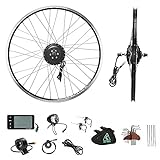 YOSE POWER E-Bike Conversion Kit Frontwheel 36V250W 26' Zoll Elektrofahrräder Vorderrad Umbausatz mit Frontmotor Schwarz für Pedelec