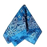 Alsino Unisex Bandana Kopftuch Paisley Biker Tuch ca. 54 x 54 cm Einheitsgröße, dunkelblau Paisley Blüten