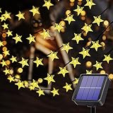 Solar Lichterkette Aussen,Useber 50LED Lichterkette Außen Solar,8 Modi und Wasserdicht Outdoor Lichterkette für Balkon,Garten,Bäume,Hochzeiten,Partys,Terrasse (Stern)